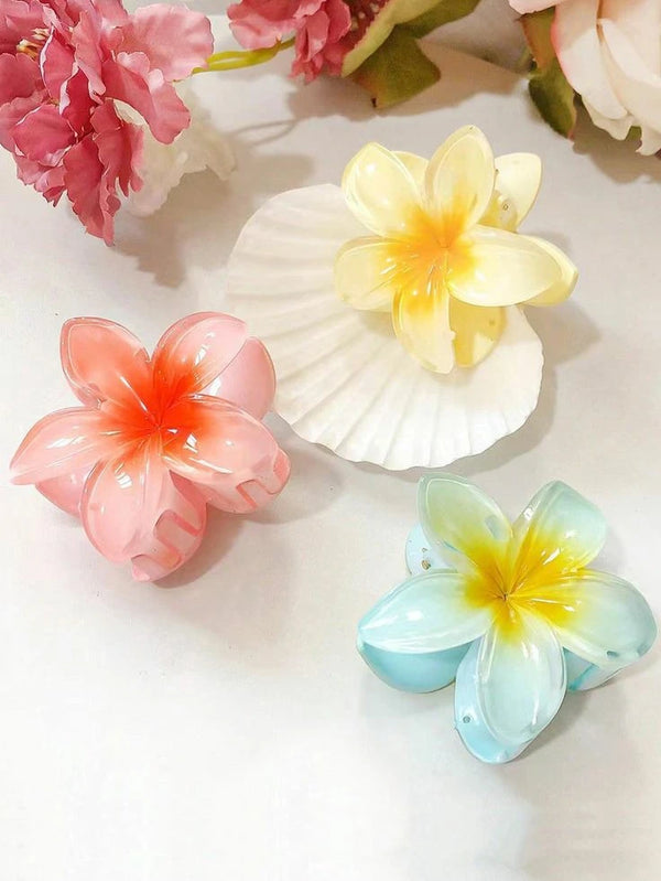 3 Pcs Assorted Blooming Flower Claw Clips