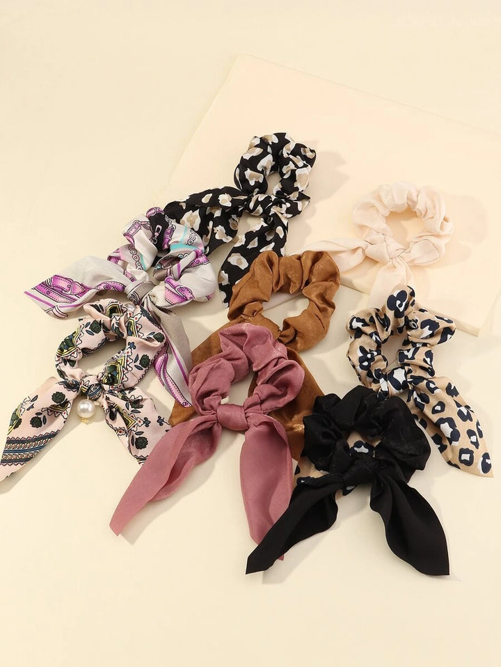 8pcs Assorted Bunny Scrunchie Set - Bling Little Thing