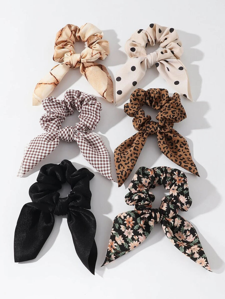 6pcs Assorted Bunny Scrunchie Set - Bling Little Thing