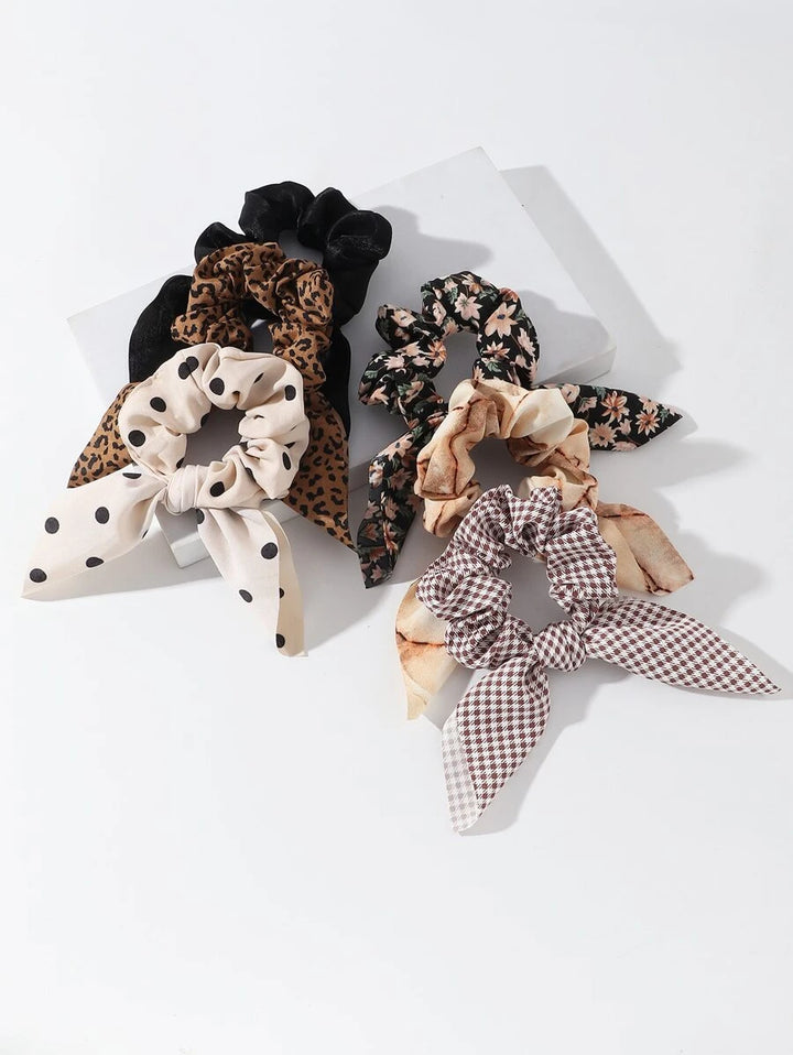 6pcs Assorted Bunny Scrunchie Set - Bling Little Thing