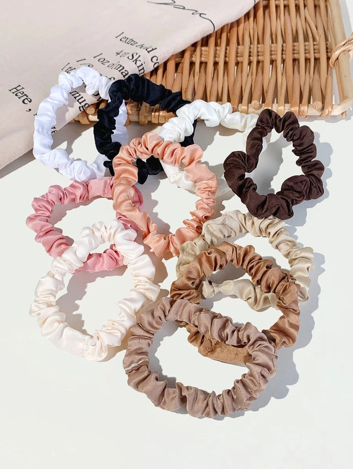 MINIMALIST SOLID SCRUNCHIE SET OF 10 - Bling Little Thing