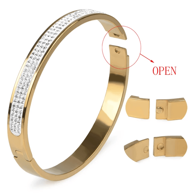 18K Gold Plated Luxury Studded Gold Bracelet - Bling Little Thing