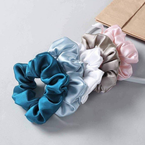 5 pc Luxe Satin Scrunchies - Bling Little Thing