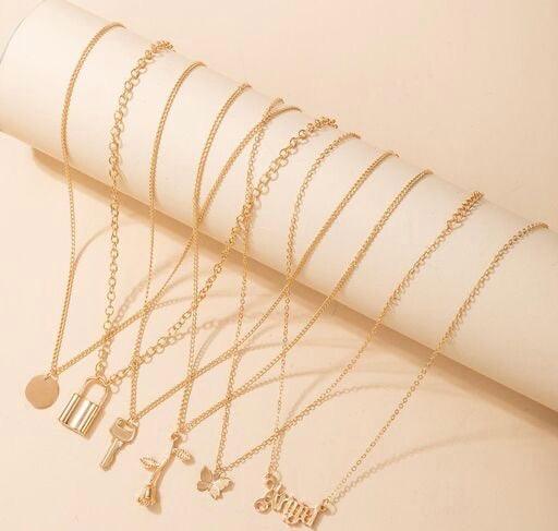 6 pcs Minimal Angelic Pendant Necklaces - Bling Little Thing
