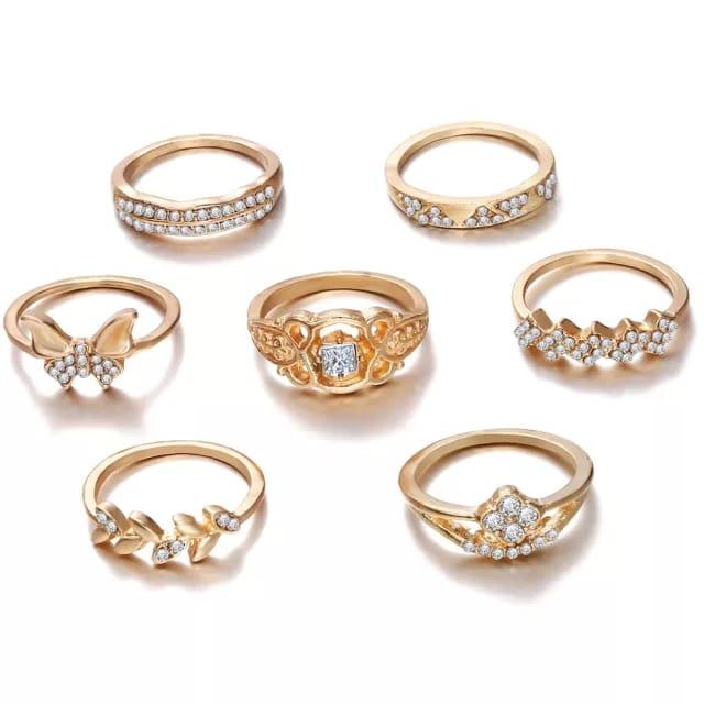 7 Butterfly Embellished Rings - Bling Little Thing