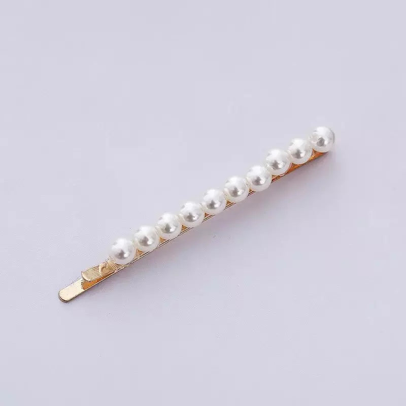 ONE LINE PAIR PEARL HAIRCLIPS - Bling Little Thing