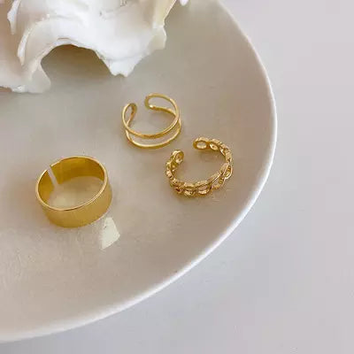 3 Korean Geometric Rings - Bling Little Thing