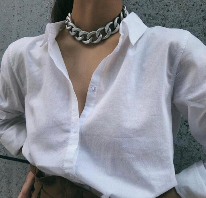 Bling Chunky Clavicle Cuban Choker Chain Necklace (Anti-Tarnish) - Bling Little Thing