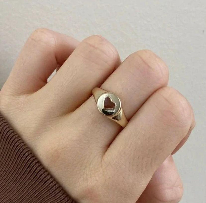 Brown Mini Heart Y2K Ring - Bling Little Thing