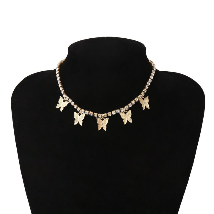 Butterfly Charm AD Studded Luxe Choker Necklace - Bling Little Thing
