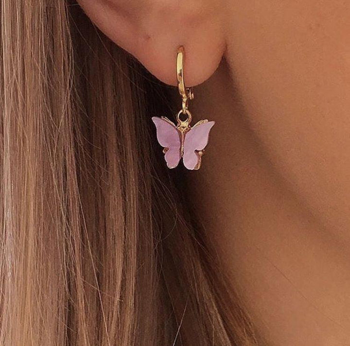Butterfly Charm Huggie Earrings - Bling Little Thing
