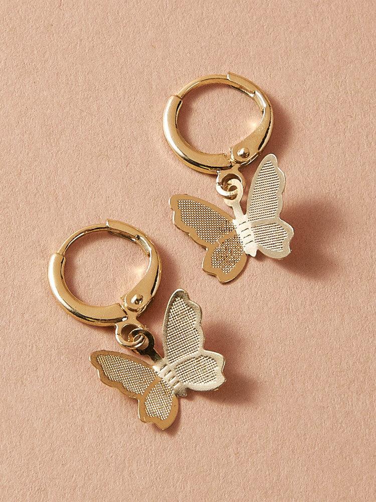 Butterfly Charm Huggie Earrings - Bling Little Thing
