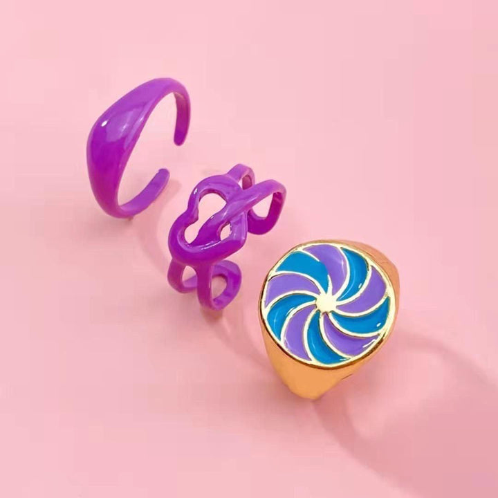 Candy Y2K Boss Babes Club Rings Set - Bling Little Thing