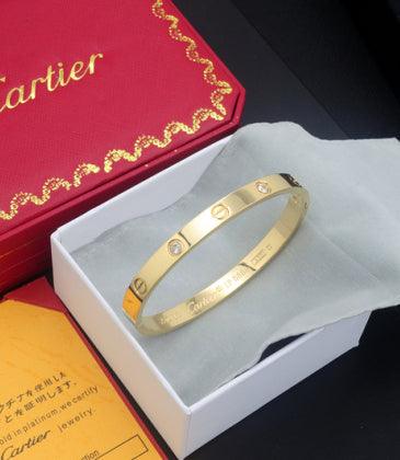 Cartier Inspired Stainless Steel Gold Bracelet - Bling Little Thing