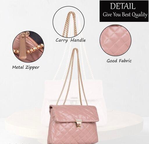 Classic Trendy Travel Hobo Quilted Shoulder Crossbody Slingbag With Gold Chain Strap - Bling Little Thing