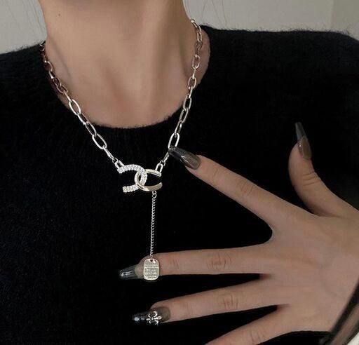 Double C Collarbone Chain Necklace - Bling Little Thing
