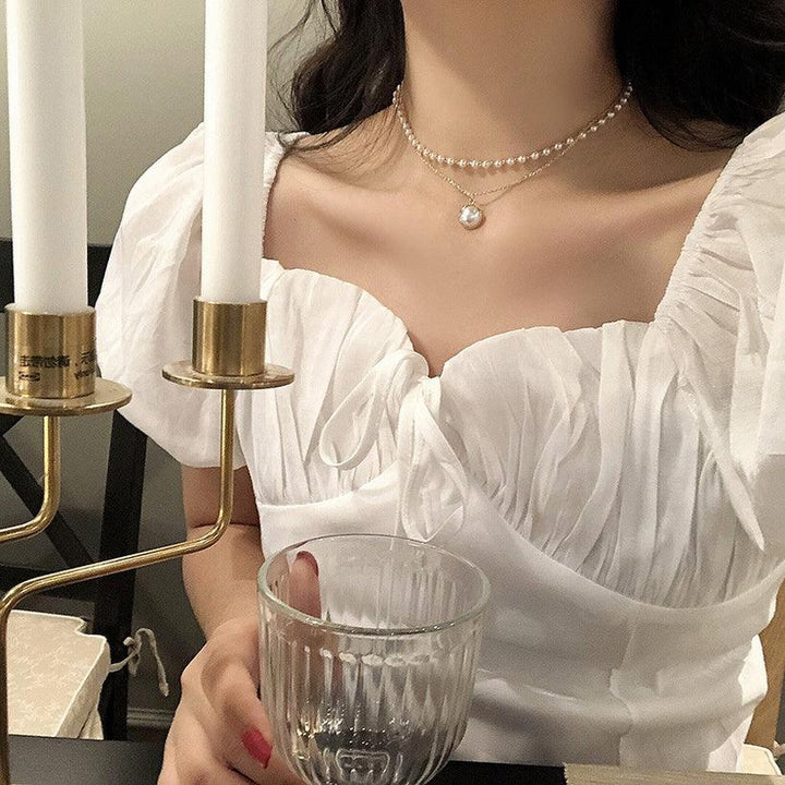 Elegant Pearl Plating Bracelet Necklace Set - Bling Little Thing