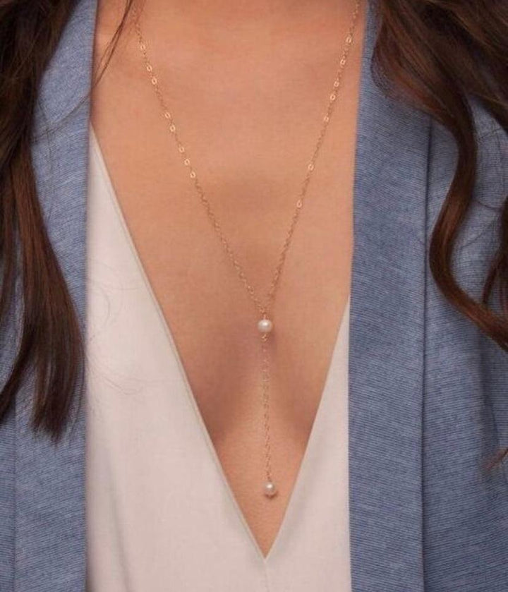 Elegant Yet Sexy Pearl Chain Necklace - Bling Little Thing