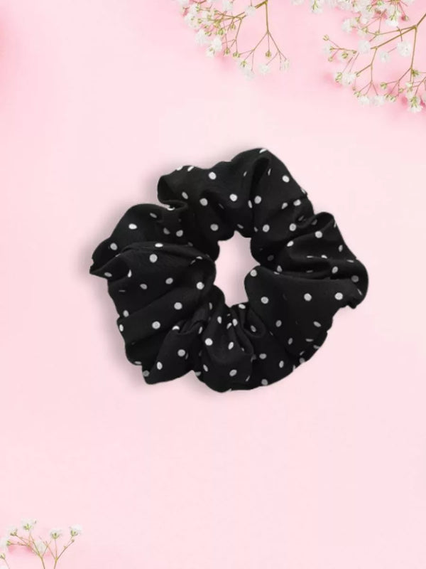 Pretty Polka Scrunchie (Black)
