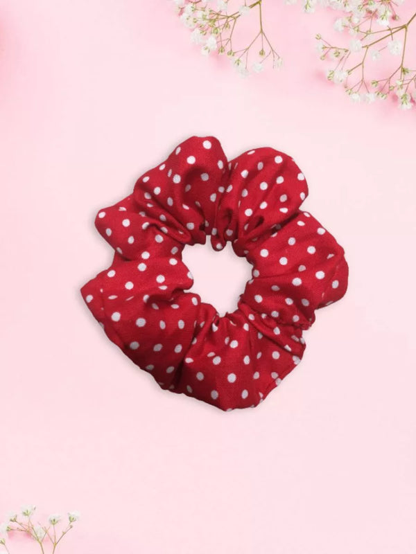 Pretty Polka Scrunchie (Red)