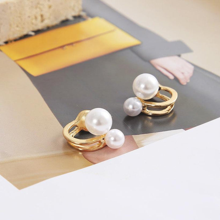Fashion Pearl Earrings Retro Geometric Alloy Stud Earrings - Bling Little Thing