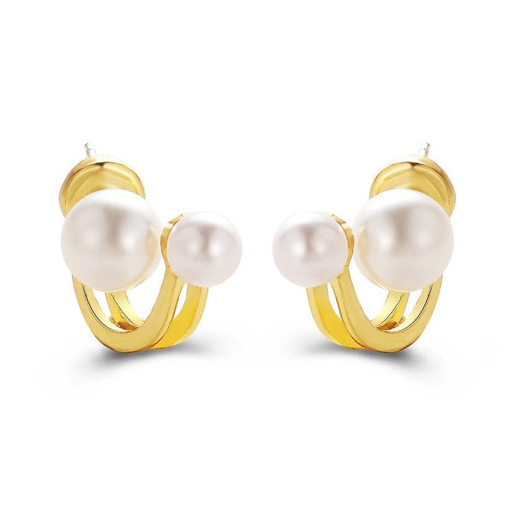 Fashion Pearl Earrings Retro Geometric Alloy Stud Earrings - Bling Little Thing