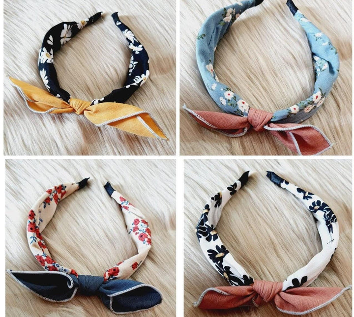 Floral Print Luxury Hairbands Set of 4 - Bling Little Thing