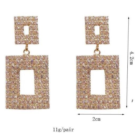 Geometric Exaggerated Diamond Earrings - Bling Little Thing