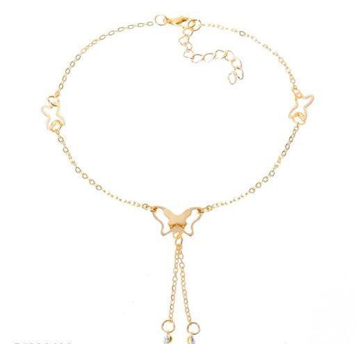 Gold Plated Adjustable Trendy Anklet - Bling Little Thing