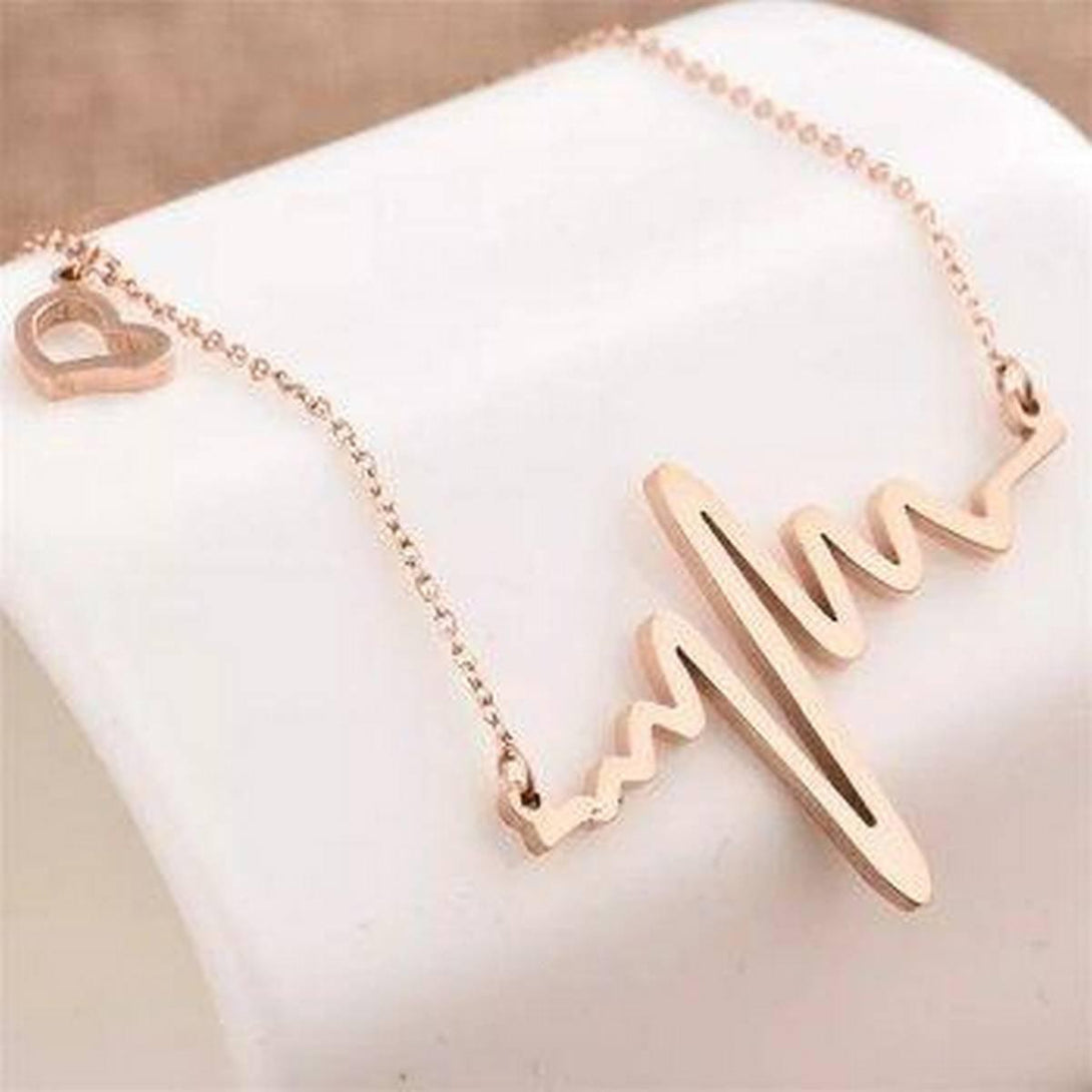 Heartbeat Pendant Chain Necklace - Bling Little Thing