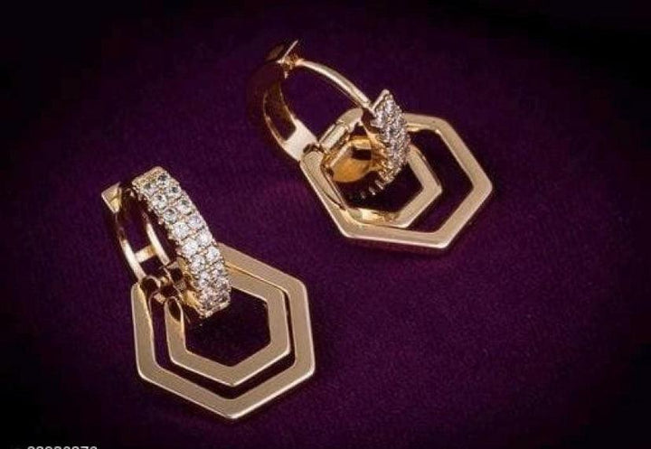 Hexagon AD Studded Earrings - Bling Little Thing