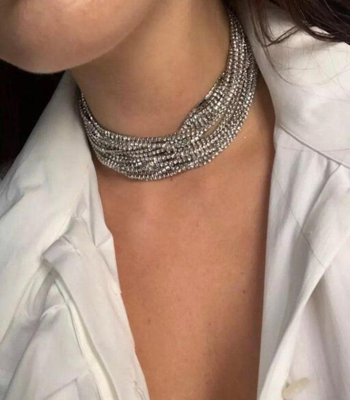 It Girl Chunky Multilayered Studded Choker - Bling Little Thing
