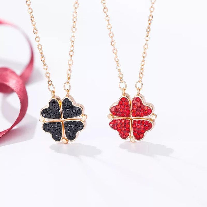 Korean Magnetic Heart Necklace (Two-sided) (Anti-Tarnish) - Bling Little Thing