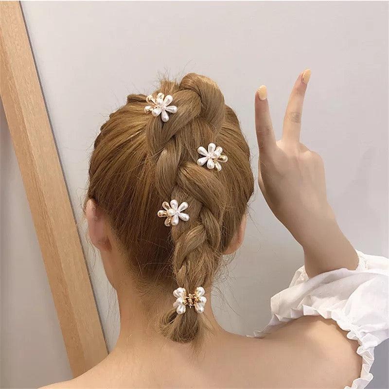 Korean Pearl Flower Small Claw Clip - Bling Little Thing
