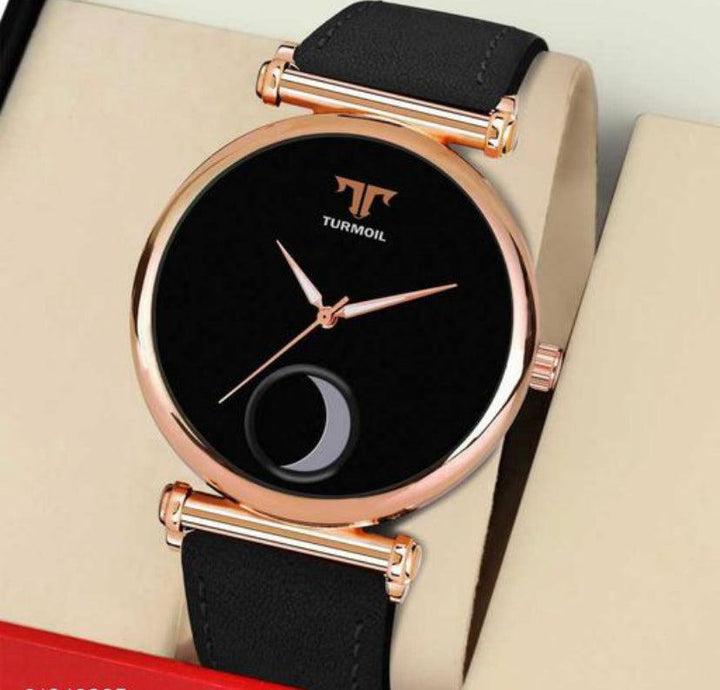 Leather Strap Moon Designed Men’s Analog Watch - Bling Little Thing