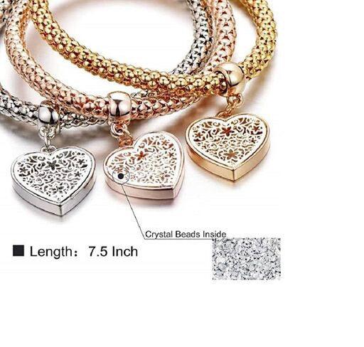 Multilayered Love Heart Charm Bracelets Set - Bling Little Thing