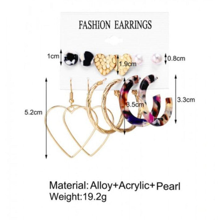 Party Fusion 6 pcs Earrings Combo Set - Bling Little Thing