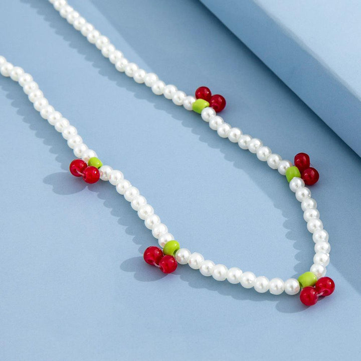 PEARL CHERRY BEADED NECKLACE - Bling Little Thing