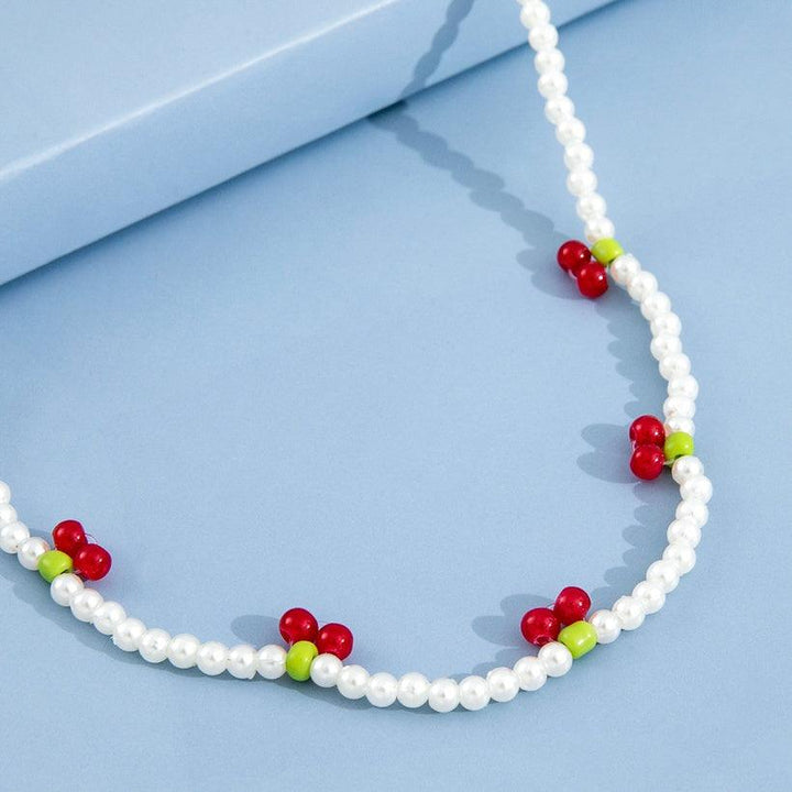 PEARL CHERRY BEADED NECKLACE - Bling Little Thing