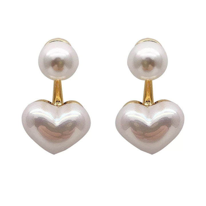Pearlicious Heart Stud Drop Earrings - Bling Little Thing