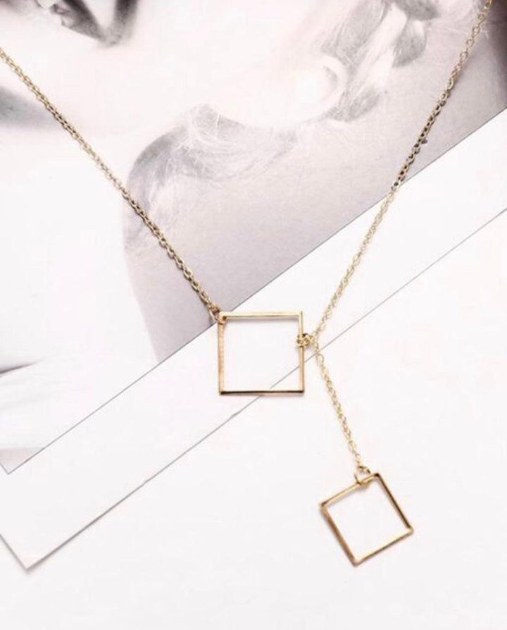 Quadratic Pendant Modern Style Chic Chain Necklace - Bling Little Thing
