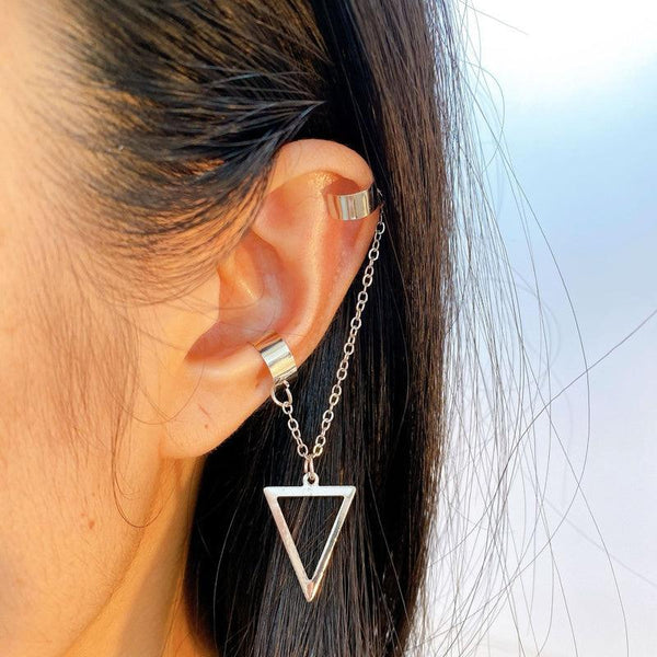 Retro Triangle Alloy Plating No Inlaid Earcuff No Piercing Earrings - Bling Little Thing