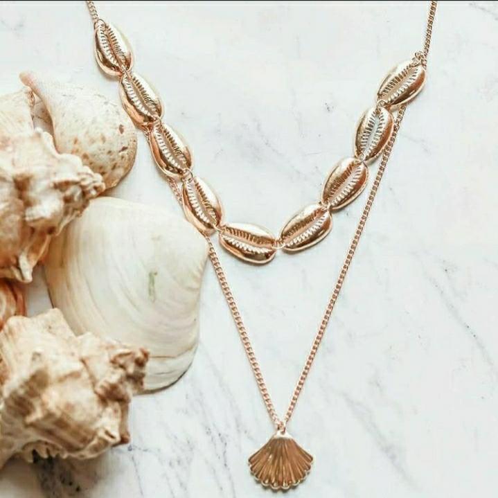 Seashell Double Layer Chain Neckpiece - Bling Little Thing