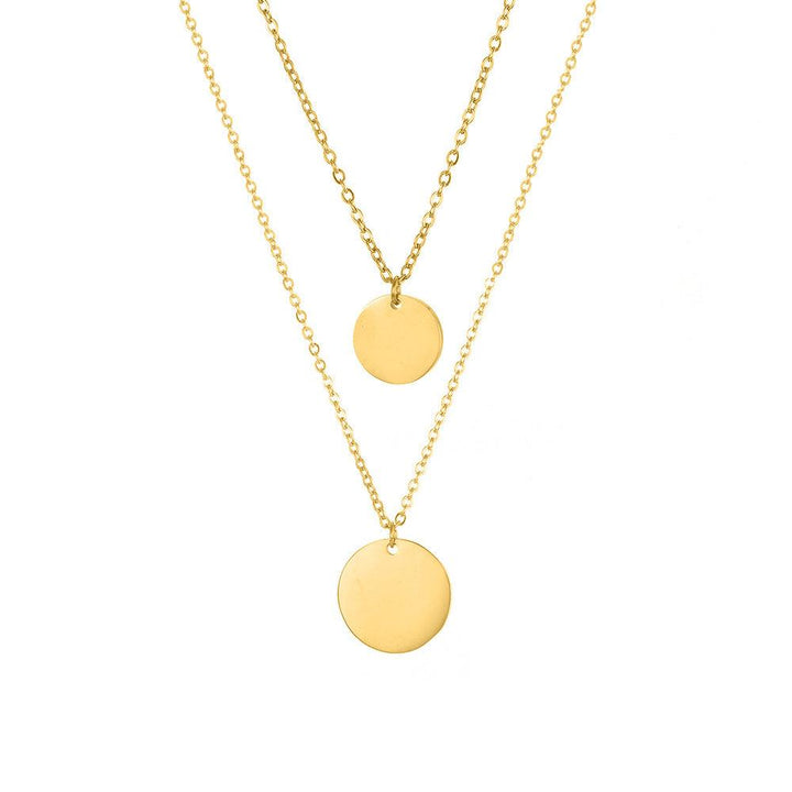 Sleek Multilayered Coin Pendant Necklace - Bling Little Thing