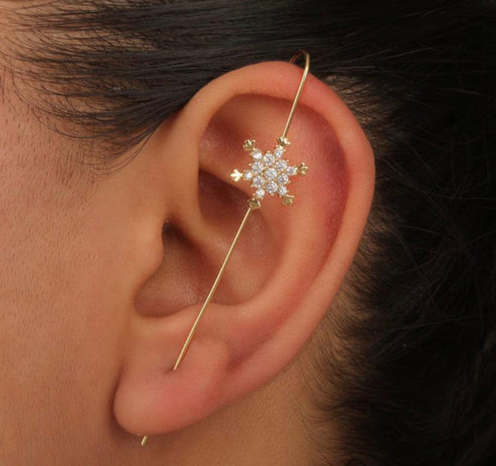 SNOWFLAKE EARCUFF CLIMBER EARRING - Bling Little Thing