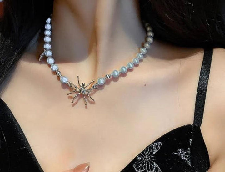 Spider Pendant Pearl Statement Necklace (Anti-tarnish) - Bling Little Thing