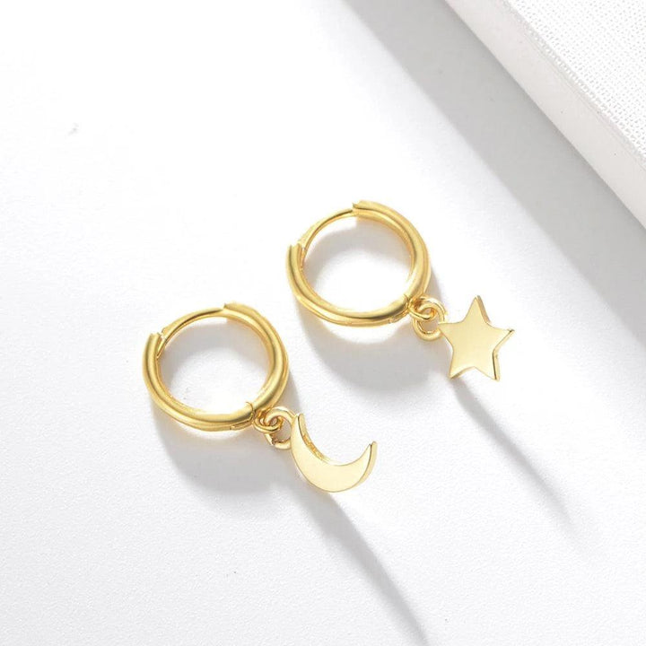 Star & Moon Huggie Earrings Combo (Set of 2) - Bling Little Thing