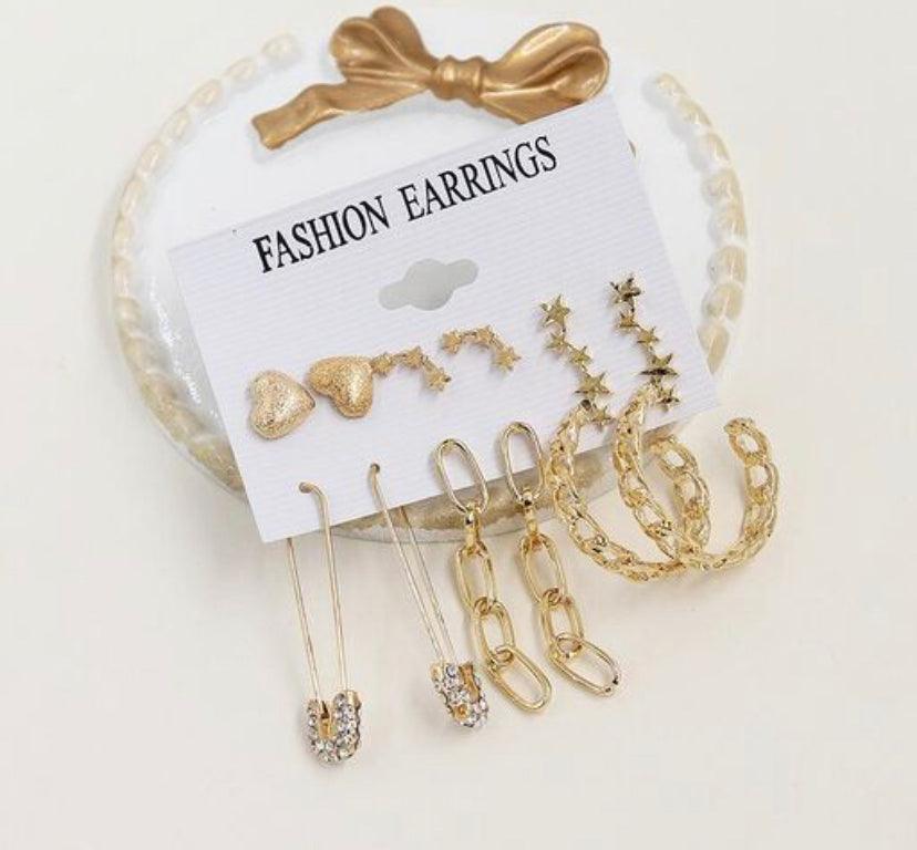 Trendy Fashion Earrings Set of 6 Earrings - Bling Little Thing