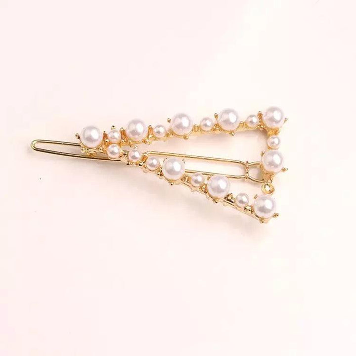 Triangle Pearl Metal Hairclip - Bling Little Thing