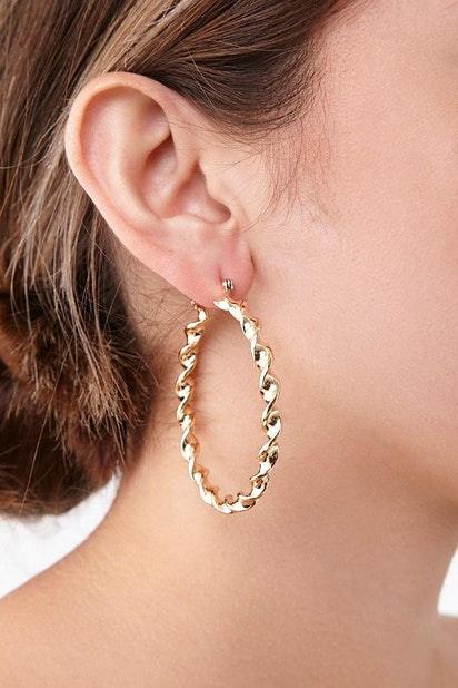 Twisted Gold Hoop Earrings - Bling Little Thing